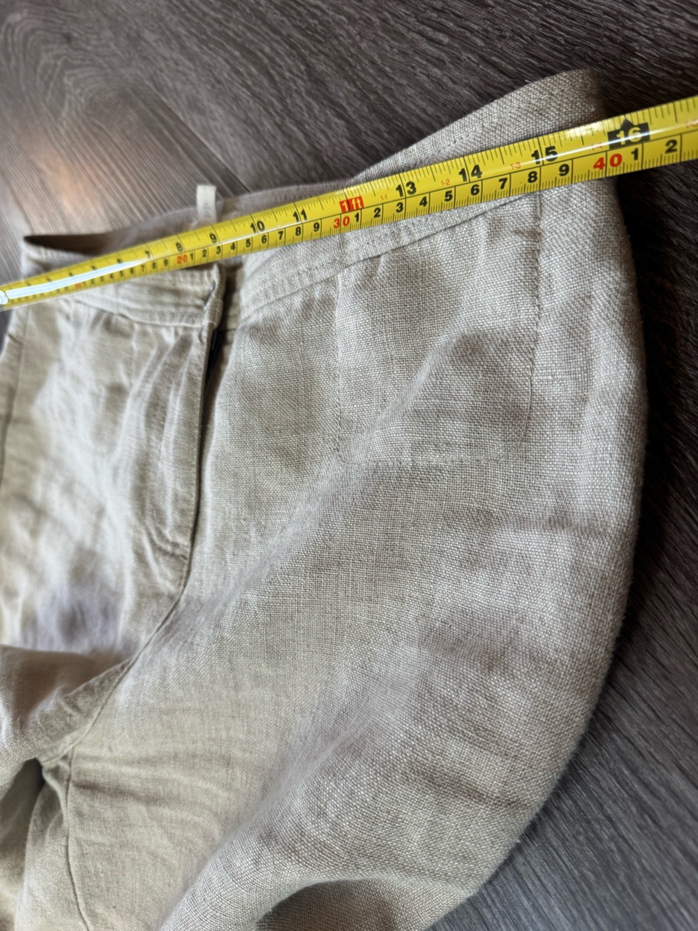 Eileen Fisher Organic Linen Wide Leg Crop Pants Flax Beige Culottes Size 4 - Picture 4 of 13